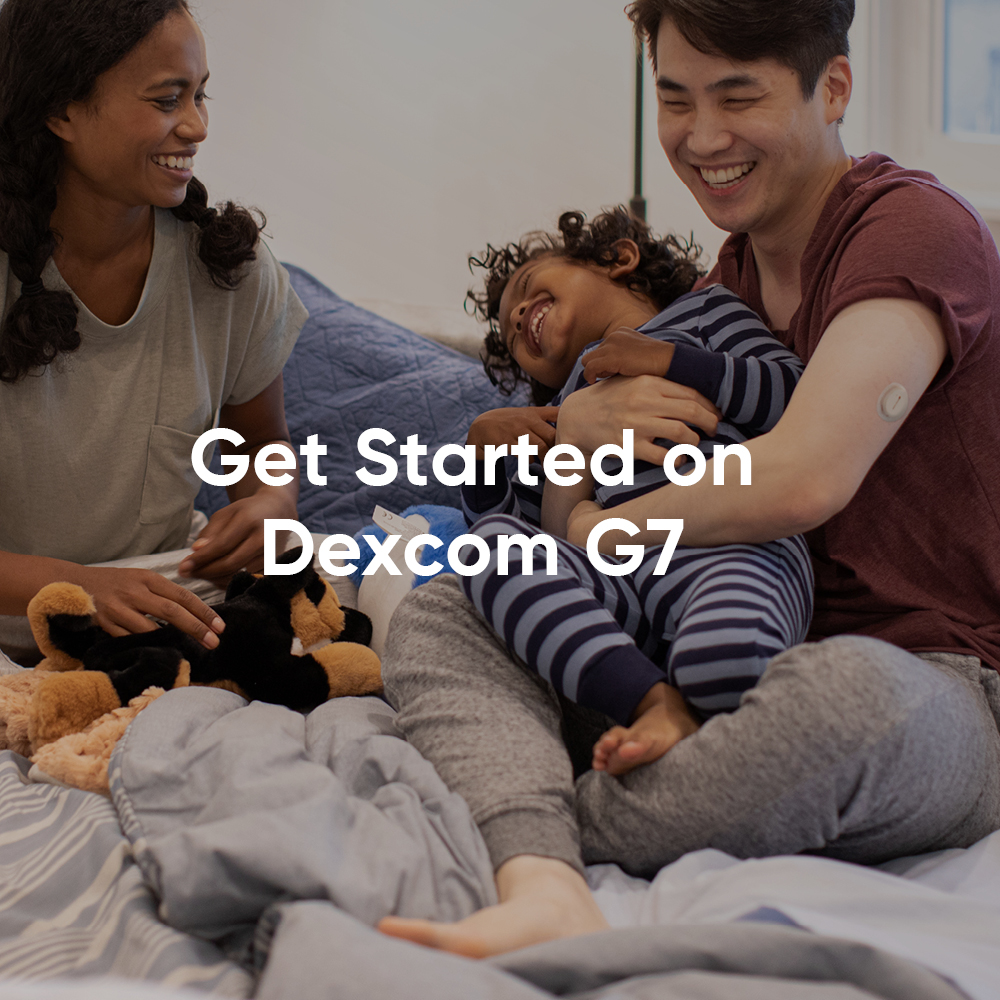 A man wearing Dexcom CGM relaxes with his family