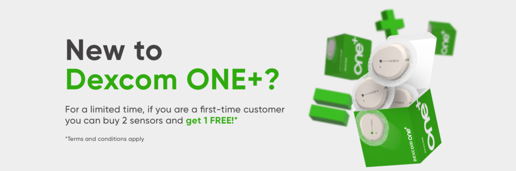 New customers buy 2 get one free dexcom one +